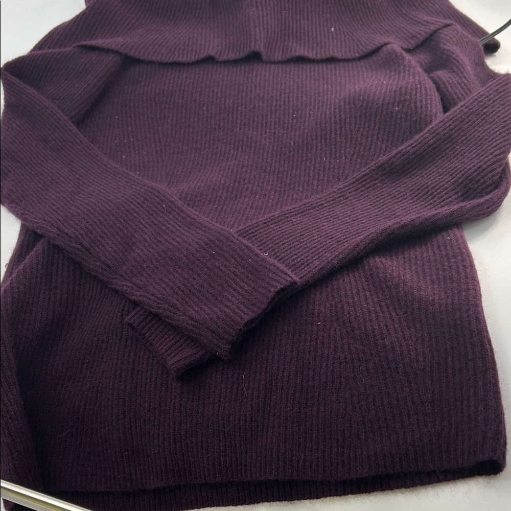 Bloomingdale's Off-the-Shoulder Plum Sweater cashmere - Picture 8 of 16